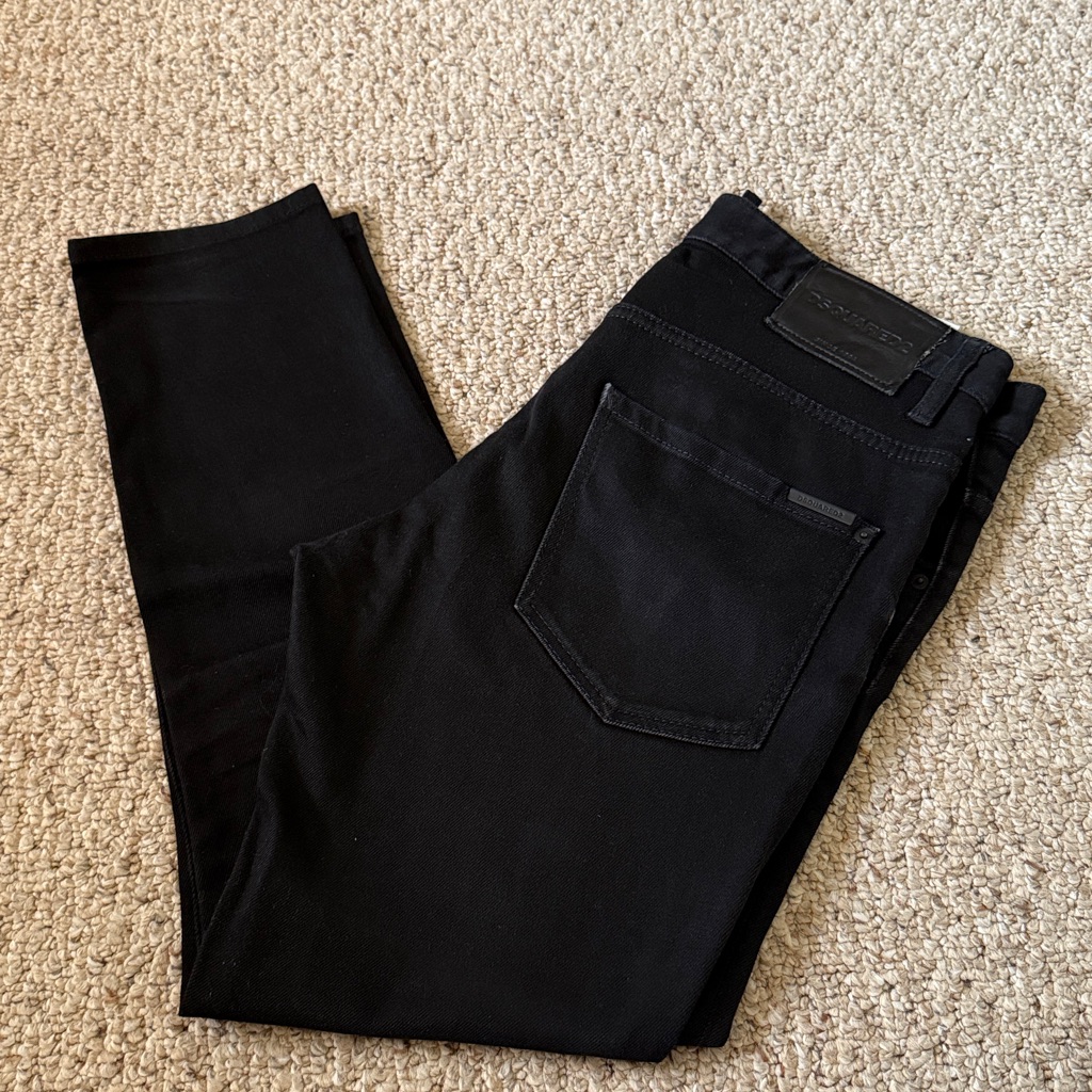 Dsquared2 Black Button-Fly Jeans Size It52/Us38